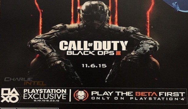 Call Of Duty: Black Ops 3 beta period flyer