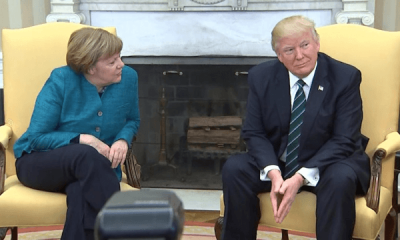 Donald Trump hands German Chancellor "invoice"